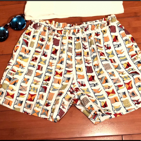 Anthropologie Likla Linen Flag Shorts - Picture 2 of 5